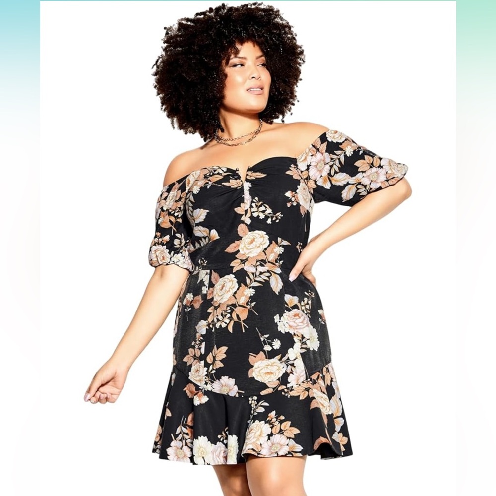 City Chic Aria Floral Dress